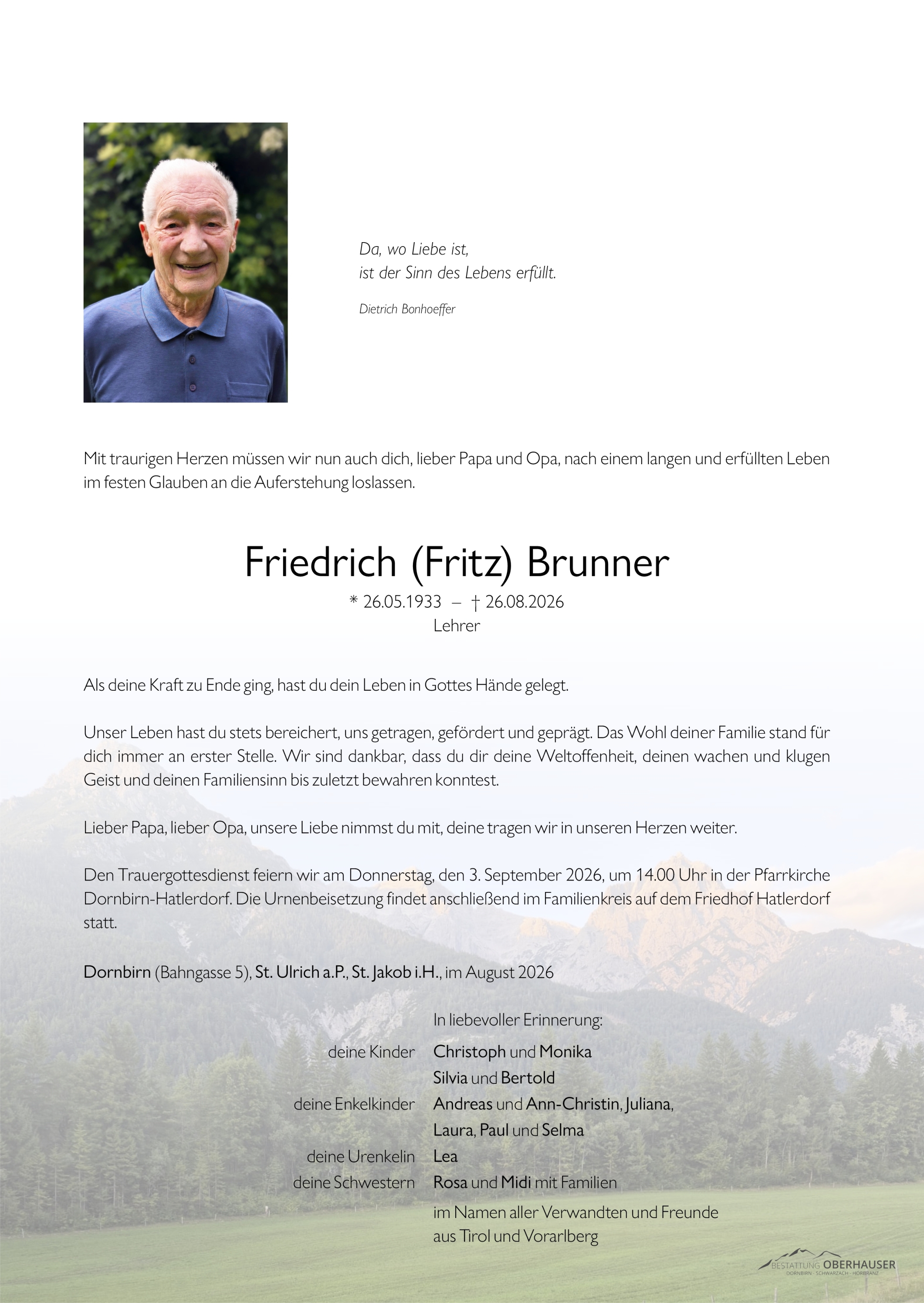 Friedrich (Fritz)  Brunner